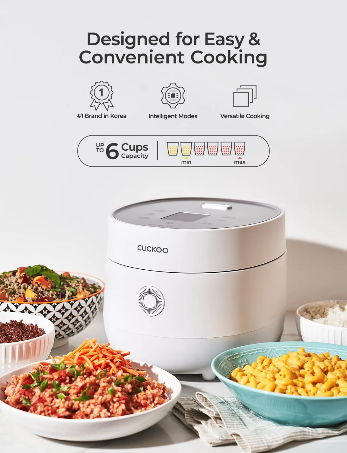 CUCKOO CR-0675FW 6-Cup (Uncooked) / 12-Cup (Cooked) Micom Rice Cooker with Nonstick Inner Pot, 13 Menu Modes, LCD Display, Fuzzy Logic Tech, Auto Clean (White)