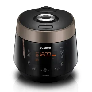 CUCKOO CRP-P1009SB 10-Cup (Uncooked) / 20-Cup (Cooked) Heating Pressure Rice Cooker &amp; Warmer with Nonstick Inner Pot, 13 Menu Modes, Fuzzy Logic Tech, 3 Voice Guide, Auto Clean (Black)