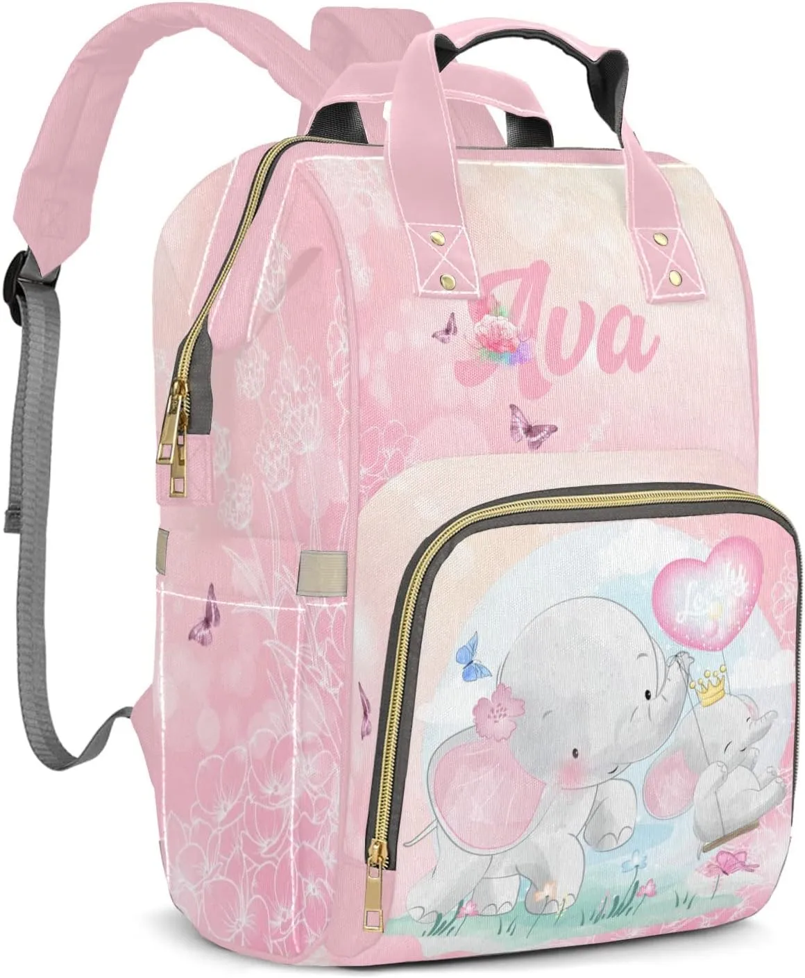 Cute Animal Mummy Bags Custom Personalized with Name Diaper Bags Backpack Gifts