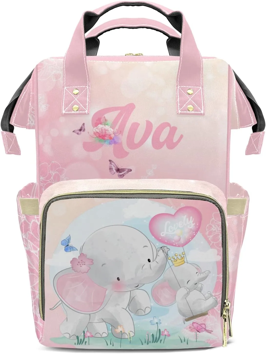 Cute Animal Mummy Bags Custom Personalized with Name Diaper Bags Backpack Gifts