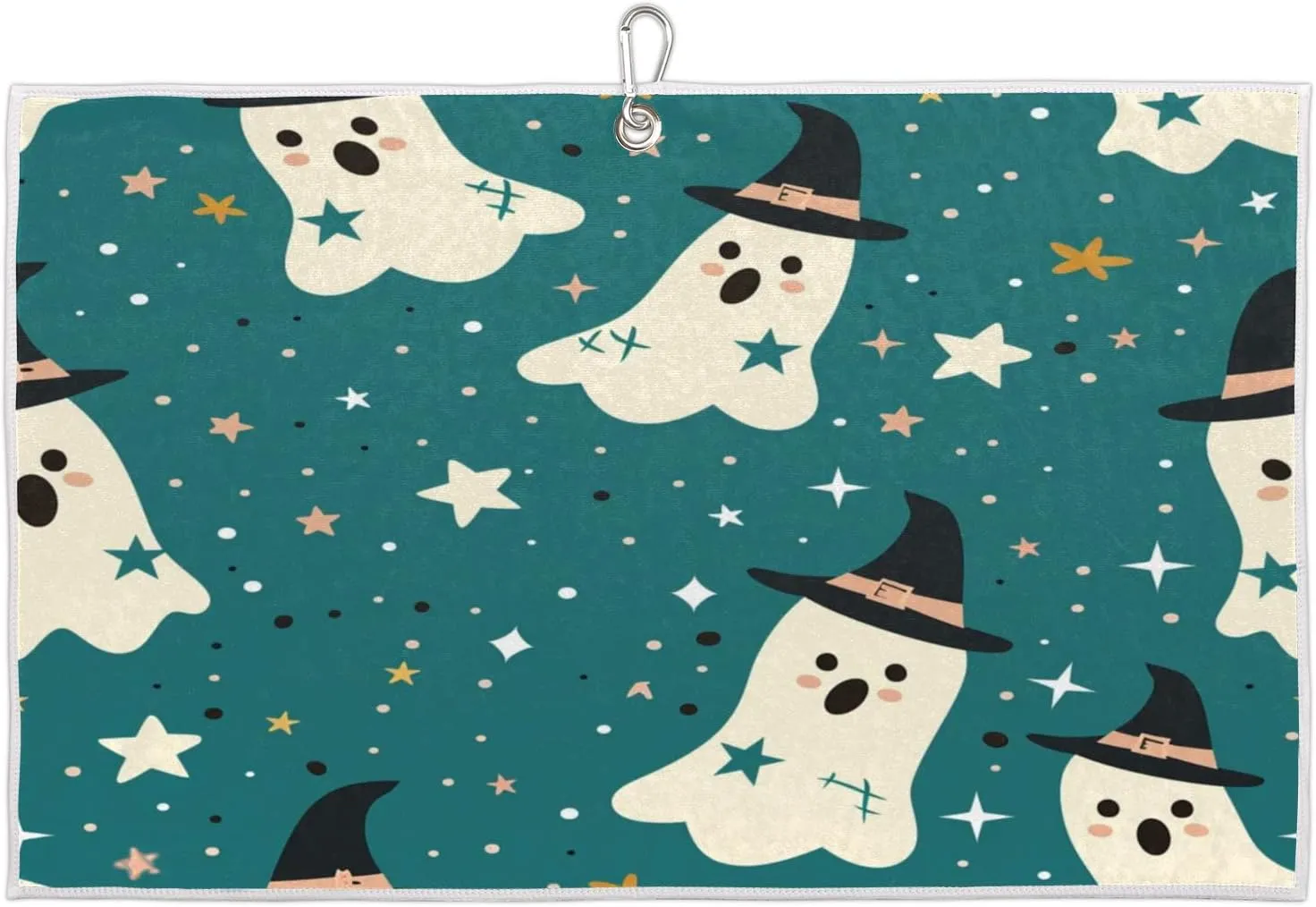 Cute Animal Stars Golf Towel with Heavy Duty Carabiner Clip Quick Dry Ultra Absorbent Club Ball Cleaning Towel Golf Accessories for Men Women