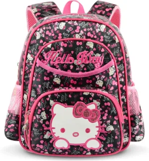 Cute Anime Backpack, 14 Inch Large Capacity Nurse Bag Bookbag, Waterproof Casual Daypack for Travel (black)