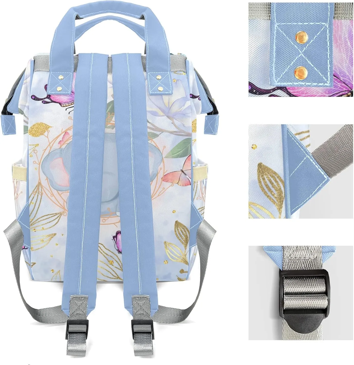 Cute Elephant Mummy Bags Custom Personalized with Name Diaper Bags Backpack Gifts