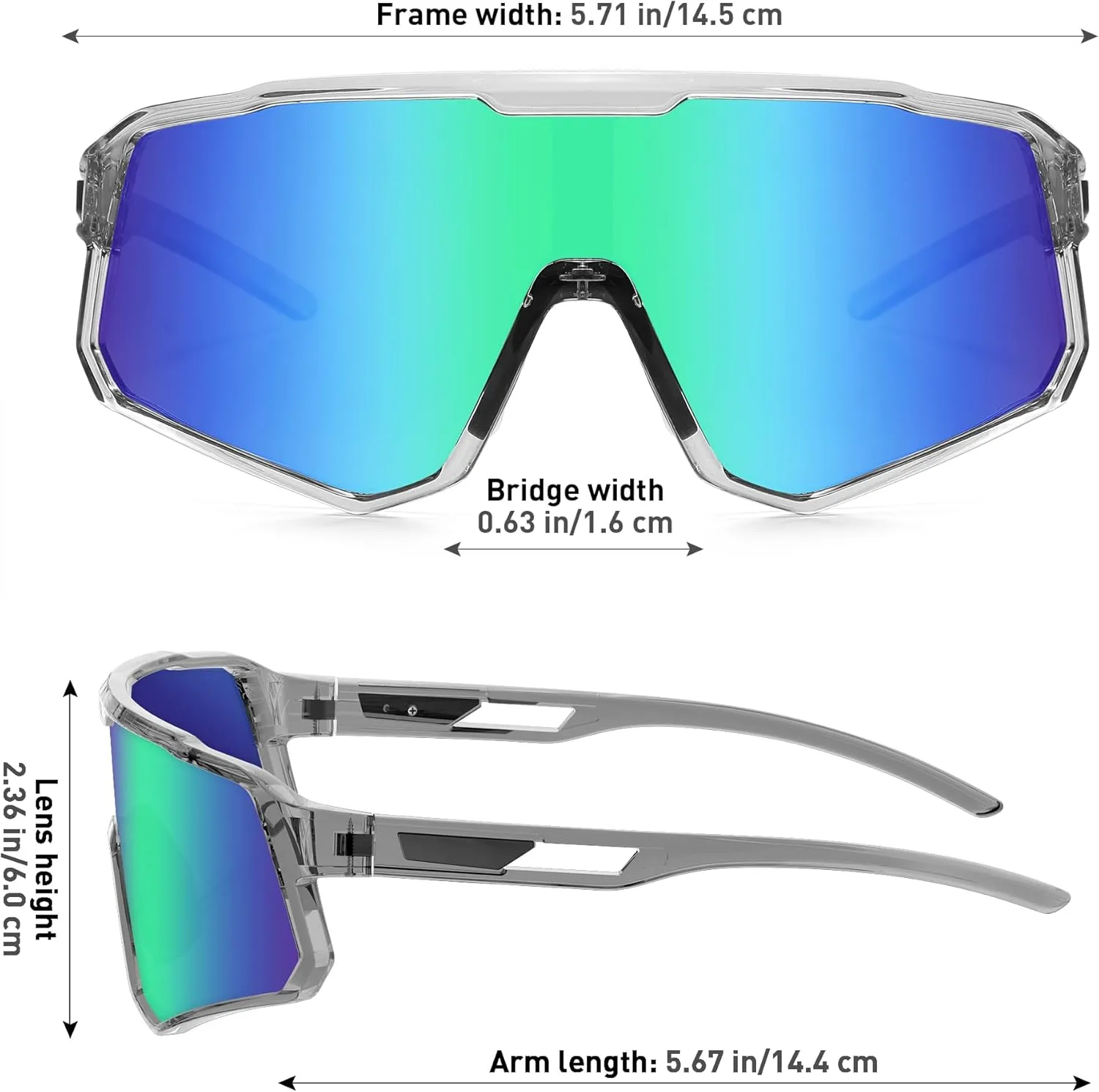 Cycling Sunglasses for Men Women Sports Sunglass Polarized UV Protection for Bicycle Running Baseball Glasses