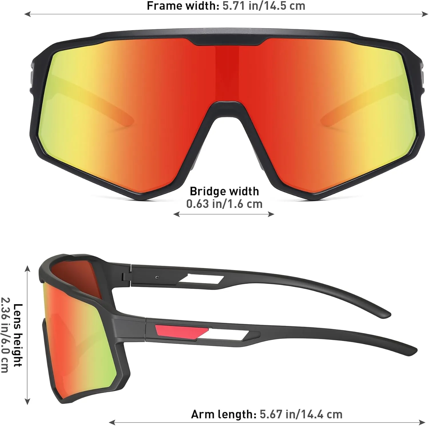 Cycling Sunglasses for Men Women Sports Sunglass Polarized UV Protection for Bicycle Running Baseball Glasses