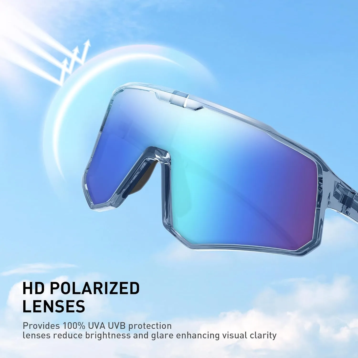Cycling Sunglasses for Men Women Sports Sunglass Polarized UV Protection for Bicycle Running Baseball Glasses