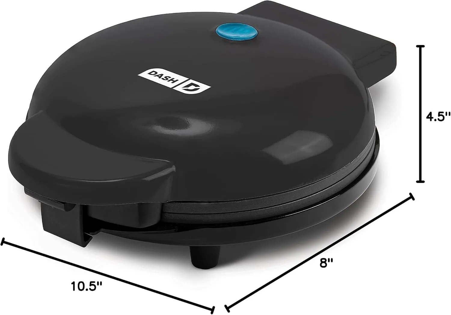 DASH Express 8” Waffle Maker for Waffles, Paninis, Hash Browns   other Breakfast, Lunch, or Snacks, with Easy to Clean, Non-Stick Cooking Surfaces - Black