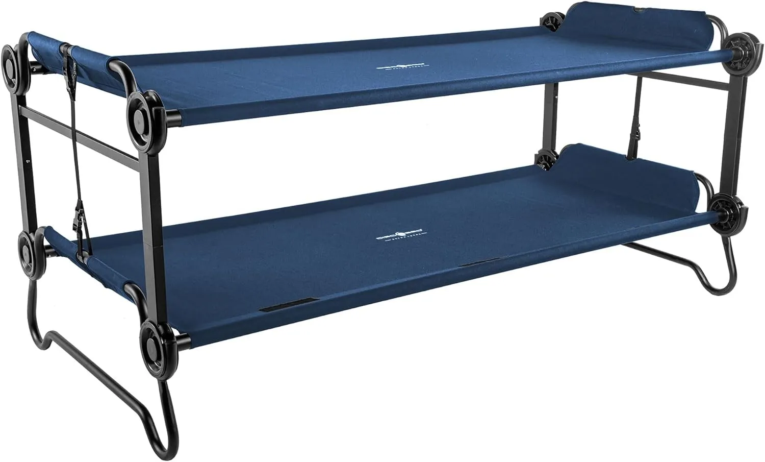 Disc-O-Bed Extra Large Outdoor Convertible 2 Person Bench and Double Camping Cot Portable Bed for Adults, Navy