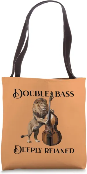 Double Bass Deeply Relaxed Deep Relaxed Lion Double Bass Tote Bag