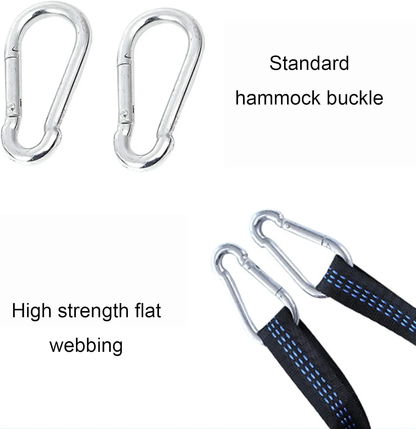 Double Camping Hammock, Lightweight Nylon Parachute Hammocks with 2 Tree Straps, Hammock for Camping Double Hammocks Gear for The Outdoors Travel (Blue)