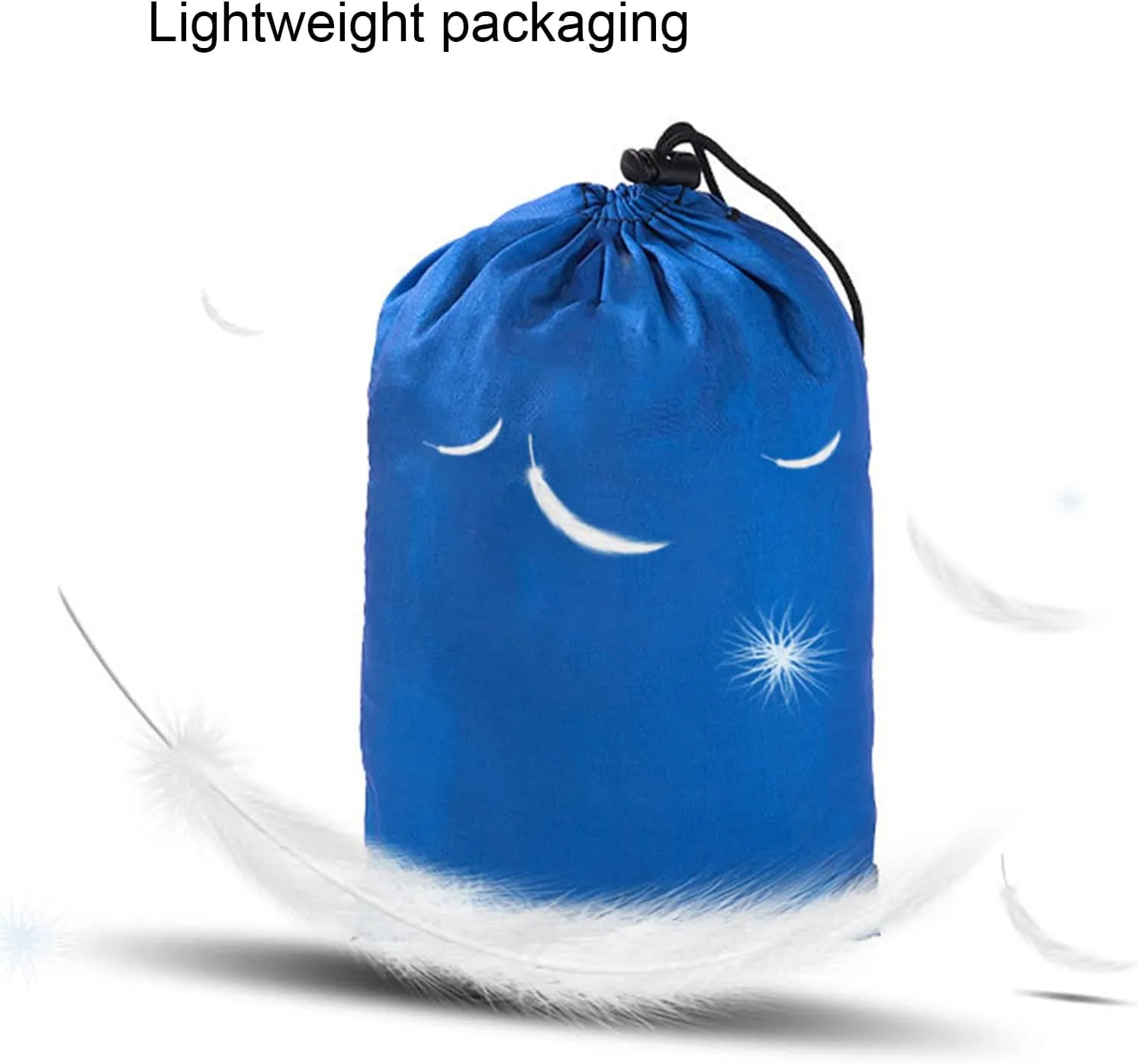 Double Camping Hammock, Lightweight Nylon Parachute Hammocks with 2 Tree Straps, Hammock for Camping Double Hammocks Gear for The Outdoors Travel (Blue)