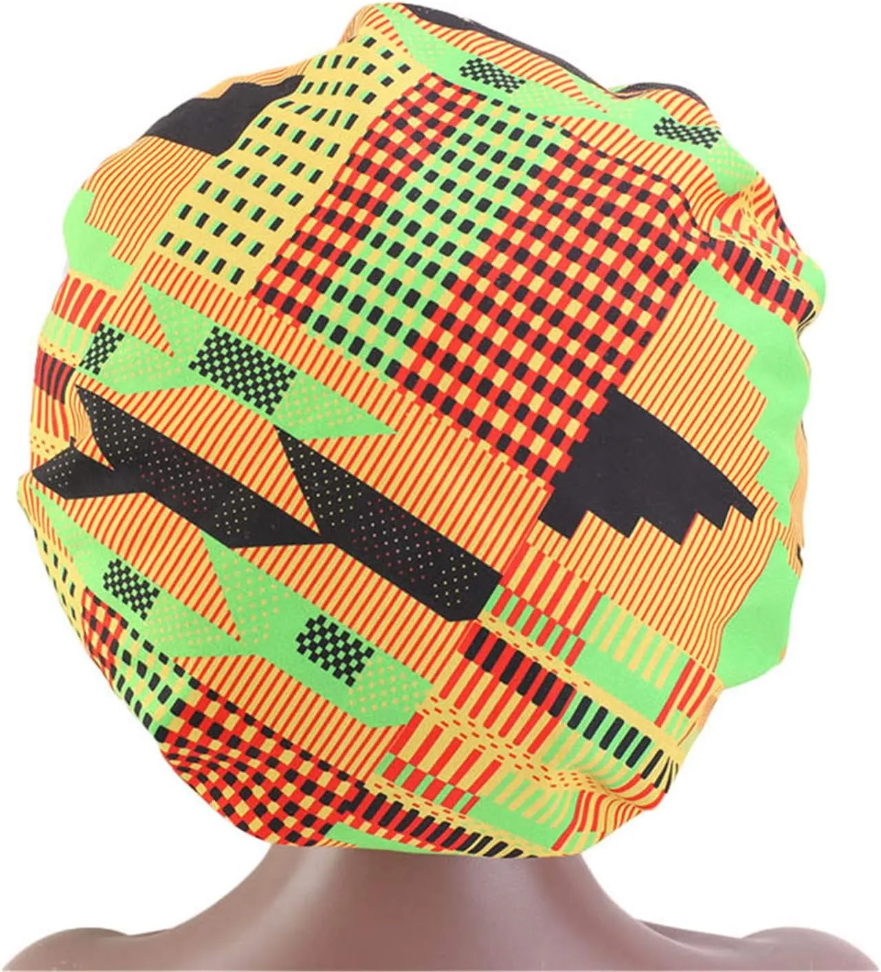 Double-Layer Ruffle Nature Hair Curly Frizzy Hair Care Large Size African Bonnet