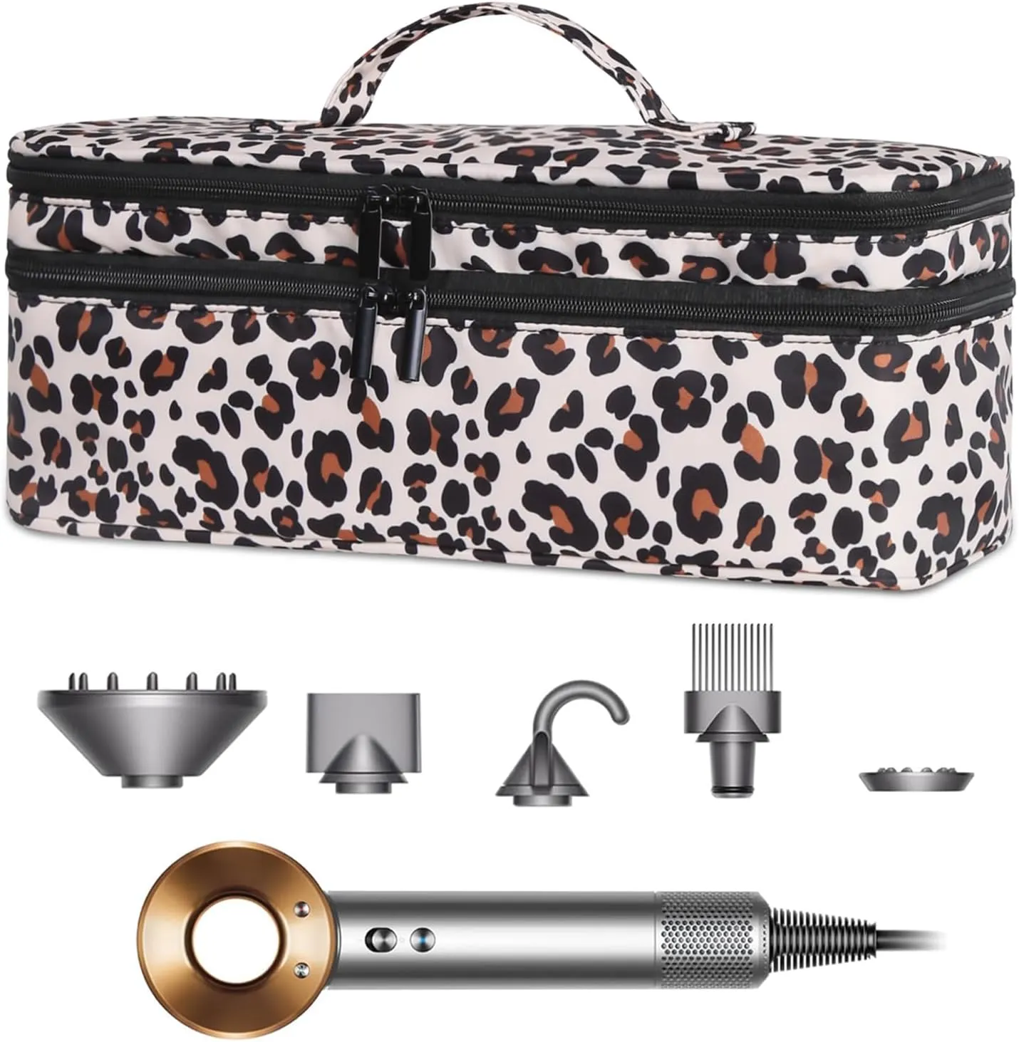 Double-Layer Travel Carrying Case Compatible with Revlon One-Step Hair Dryer Brush/Volumizer/Styler/Shark FlexStyle Attachment Portable Storage Organizer Bag Hair Tools Travel Bag