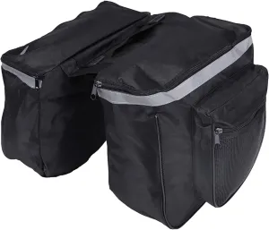 Double Side Bike Rack Bag,25L Waterproof Mountain Road Bike Rack Rear Seat Tail Carrier Trunk Double Pannier Bag