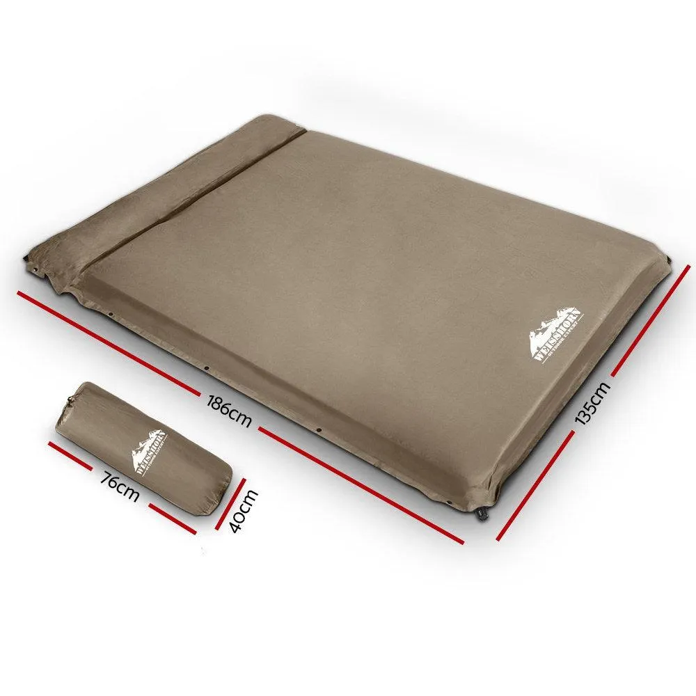 Double Size Self Inflating Mattress Mat 10CM Thick   Coffee