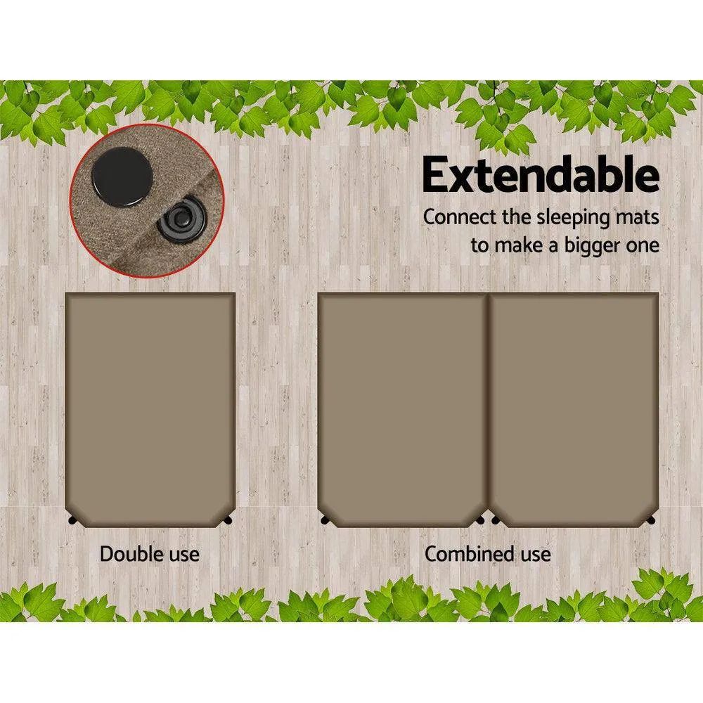 Double Size Self Inflating Mattress Mat 10CM Thick   Coffee