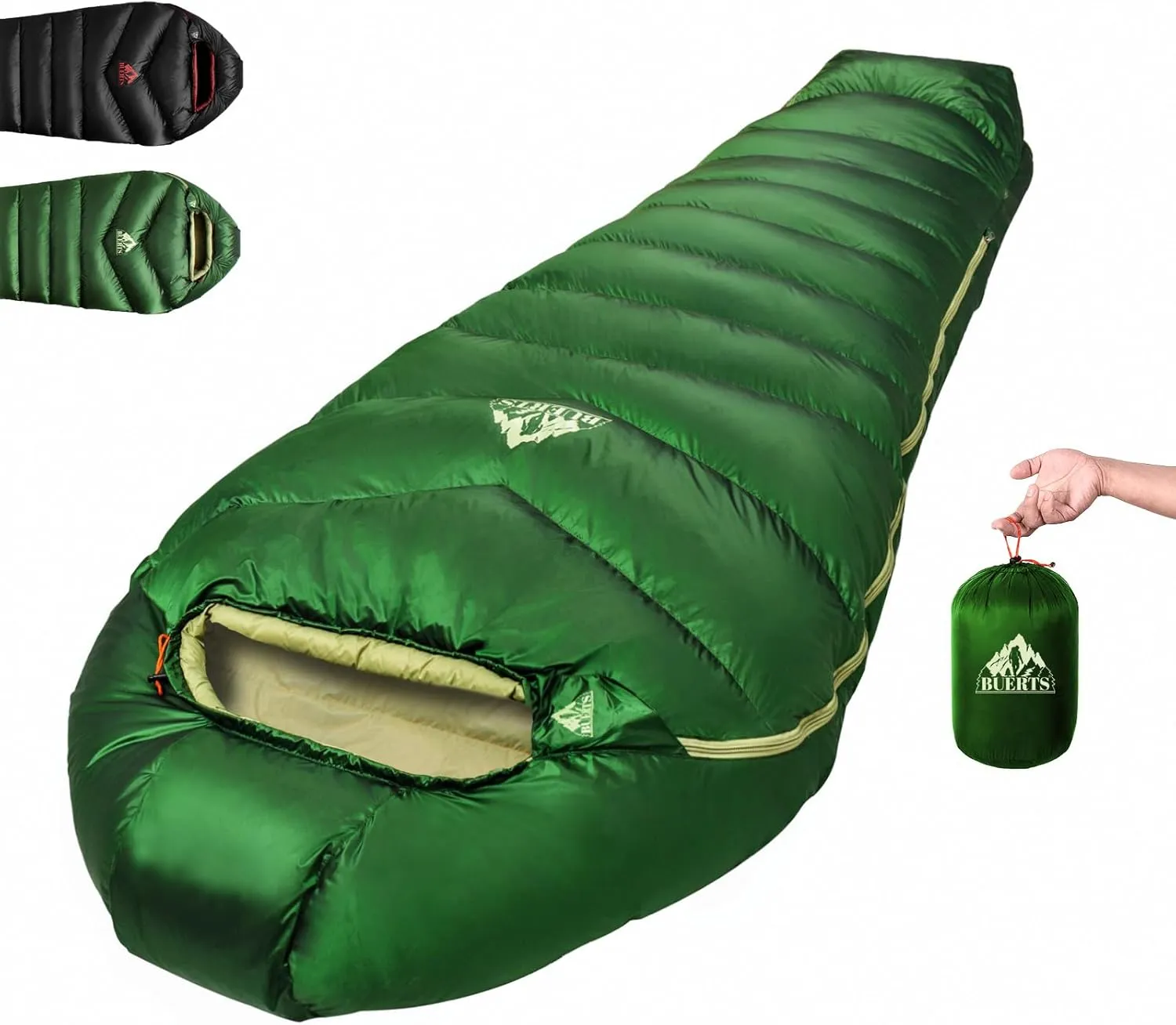 Down Sleeping Bag 620FP,3 Season Ultralight Sleeping Bag for Adults & Teens, Lightweight, Compact for Hiking, Camping & Backpacking.