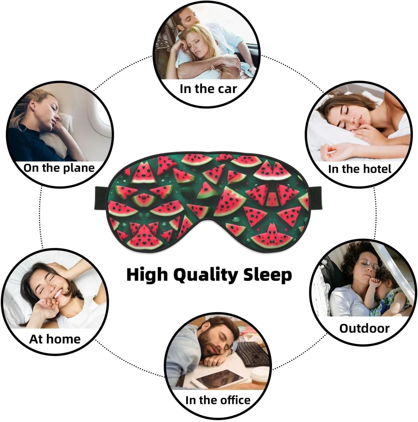 Dream Watermelon Head-Mounted Double-Sided Light-Blocking Sleeping Eye mask to Protect Eyes and Relieve Eye Fatigue