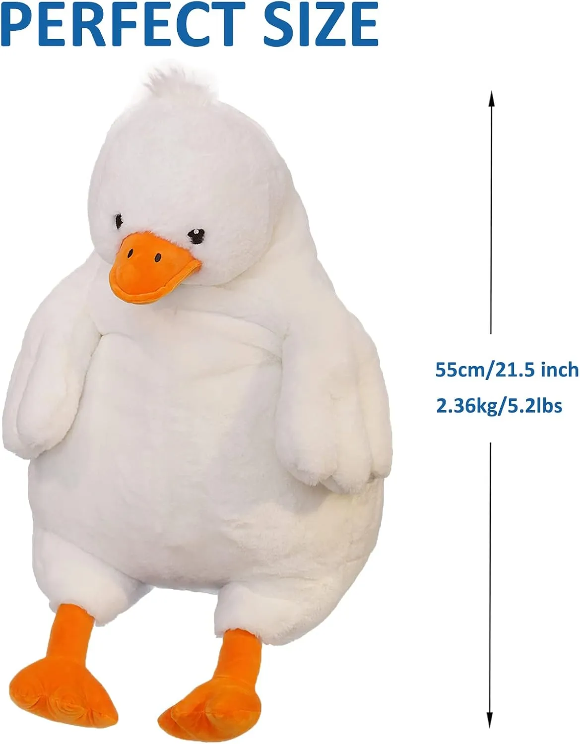 Duck Weighted Stuffed Animals, 21.5" 5.2 lbs Weighted Duck Plush Toy Large Weighted Plush Animal Pillow Gifts for Boys and Girls