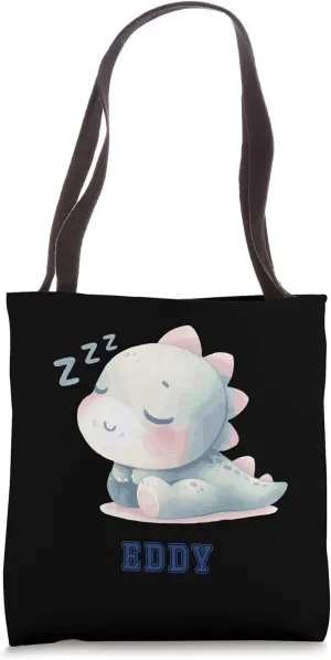 Eddy Baby Sleeping Dino Baby Boy Name Tote Bag