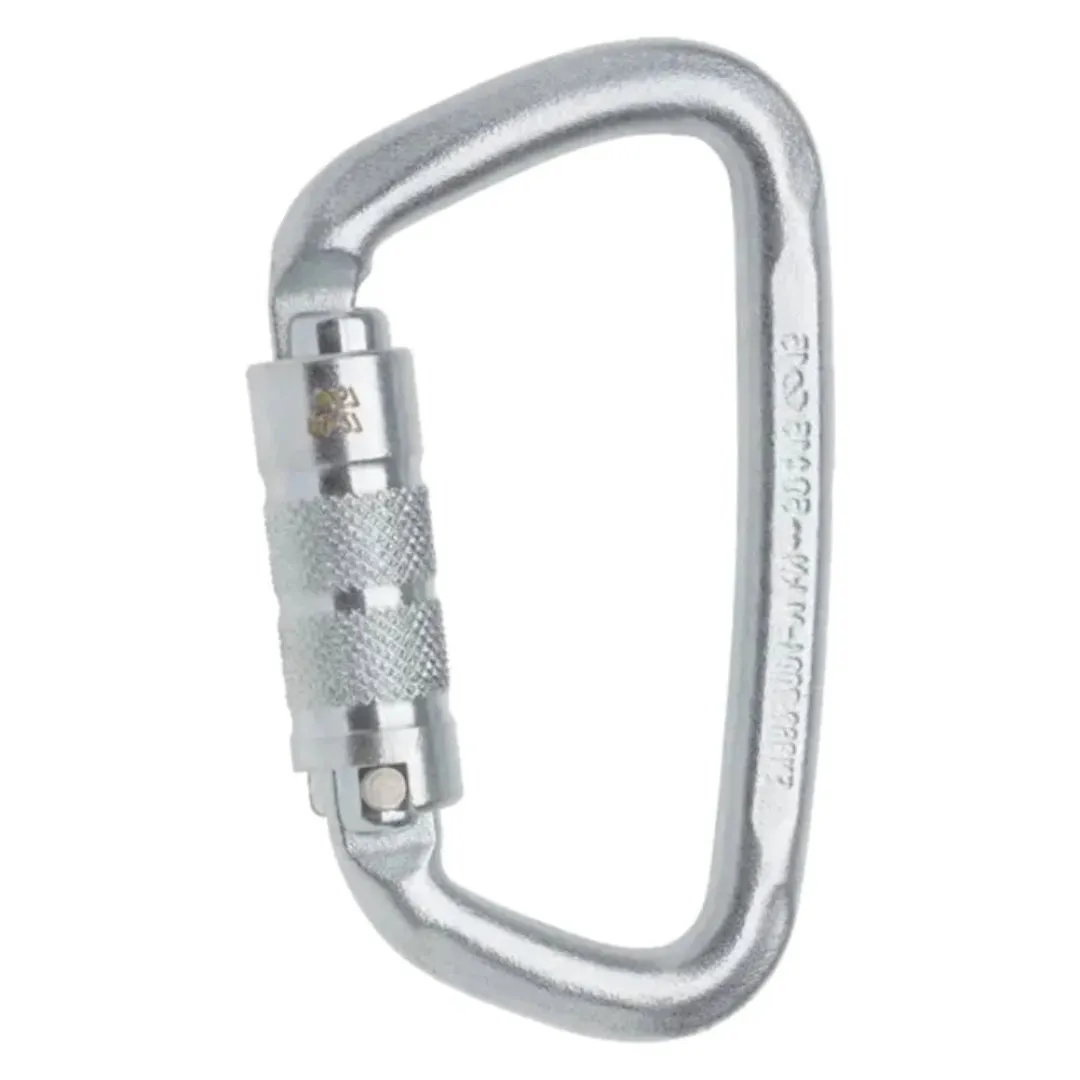 EDELRID STEEL D TWIST SILVER CARABINER