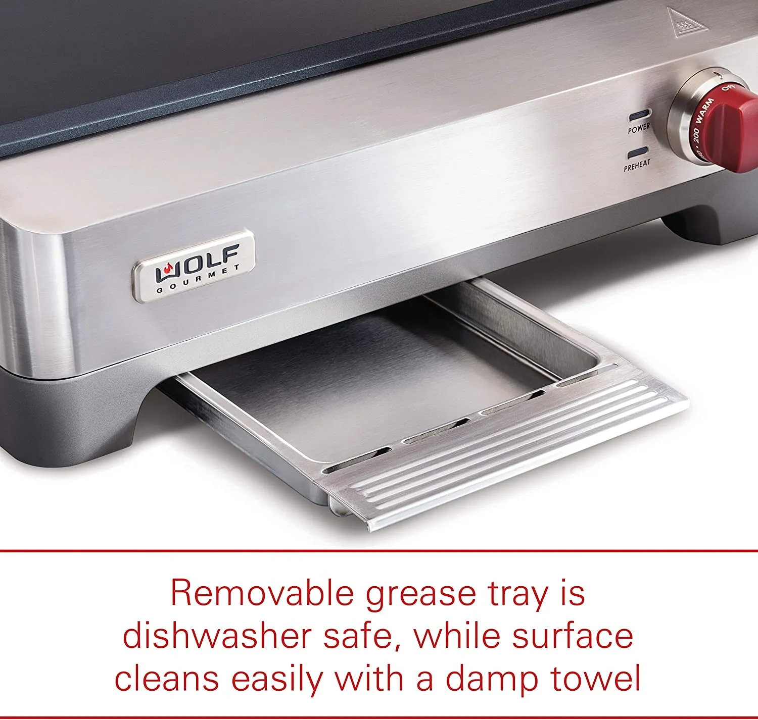 Electric Griddle, Indoor Grill, 200 sq. in, Advanced Temperature Control, Stainless Steel
