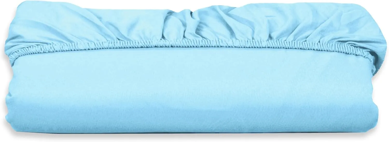 Elegant Comfort Super Soft 1-Piece Single Extra Deep Pocket 1500 Premium Hotel Quality Microfiber Fitted Sheet for High Mattress up to 21" inch with Double Sided Smart Pockets, King, Aqua