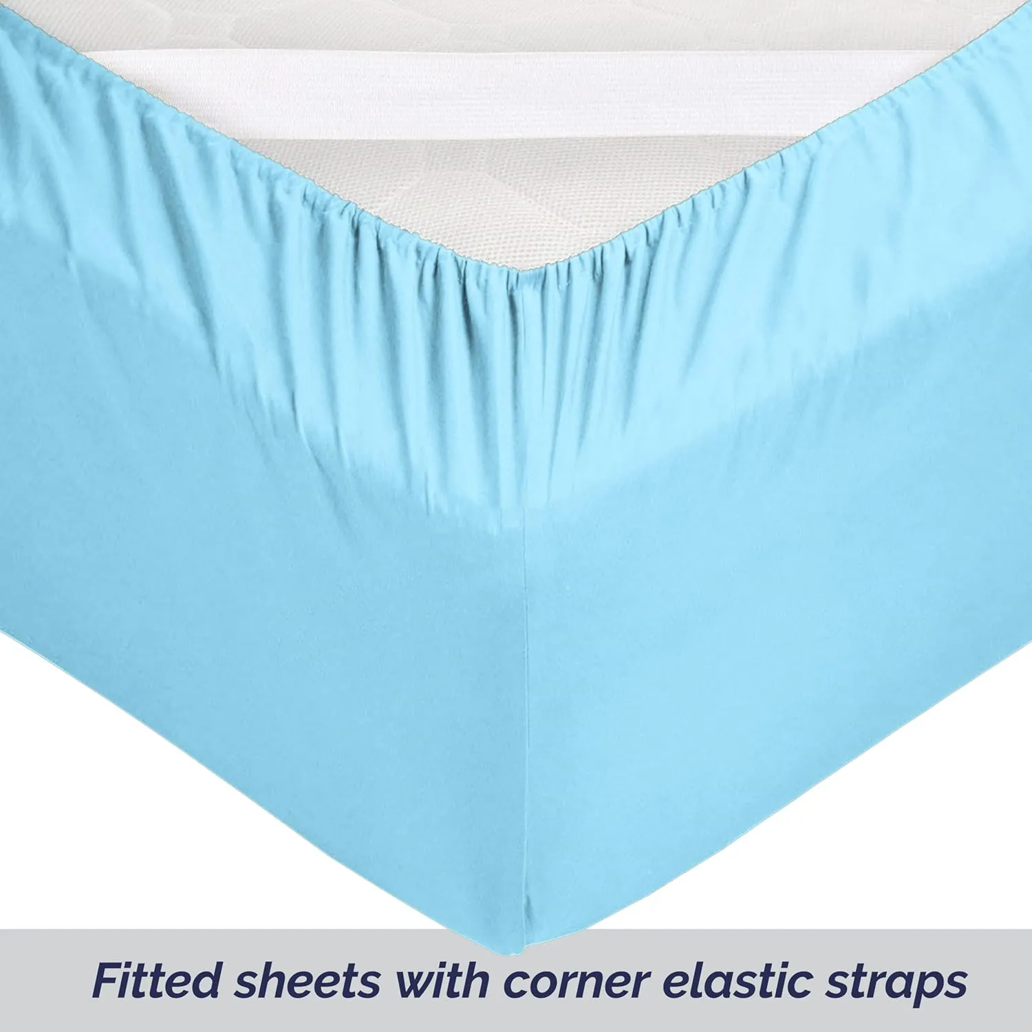 Elegant Comfort Super Soft 1-Piece Single Extra Deep Pocket 1500 Premium Hotel Quality Microfiber Fitted Sheet for High Mattress up to 21" inch with Double Sided Smart Pockets, King, Aqua