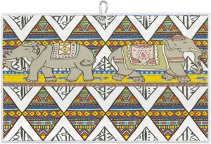 Elephant Triangle Vintage Golf Towel with Heavy Duty Carabiner Ultra Absorbent Quick Dry Perfect for Cleaning Clubs Balls Gear Essential Golf Accessory for Men Women Kids