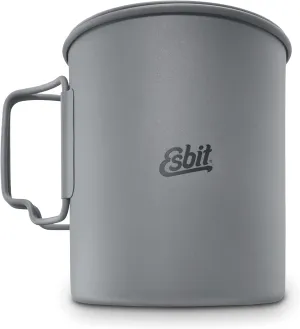 Esbit 750ml (25 oz) Ultralight Titanium Cooking Pot with Hinged Grip and Mesh Stow Bag
