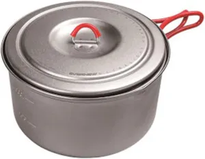 Evernew Titanium Lightweight Camping Pot w/Folding Handle, 1300