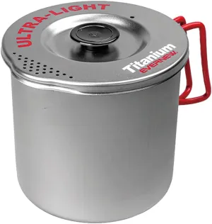 Evernew Titanium Lightweight Pasta Camping Pot with Strainer Lid, 1000, Medium