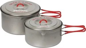 EVERNEW Titanium Ultralight Pot Set, Medium, Red