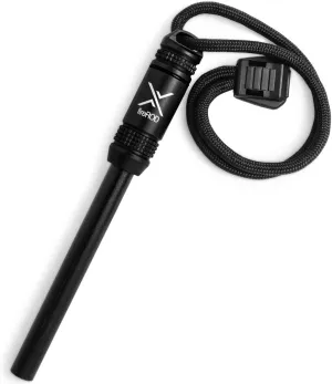 Exotac fireROD Ferrocerium Firestarter with Replaceable 5/16 in. Diameter Waterproof Ferro Rod Striker and Tinder Capsule Compartment with Included quickLIGHT Tabs, Works with Most Bushcrafting Knives