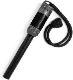 Exotac fireROD XL Ferrocerium Firestarter with Replaceable 1/2 in. Diameter Waterproof Ferro Rod Striker, Heavy-Duty Flammable Repair Tape, and Tinder Capsule Compartment with Included quickLIGHT Tabs
