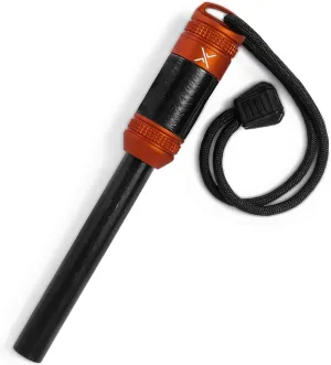 Exotac fireROD XL Ferrocerium Firestarter with Replaceable 1/2 in. Diameter Waterproof Ferro Rod Striker, Heavy-Duty Flammable Repair Tape, and Tinder Capsule Compartment with Included quickLIGHT Tabs