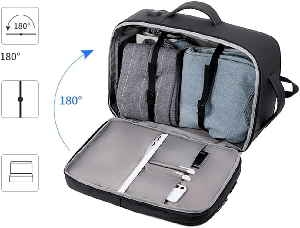 Expandable Travel Business Large-capacity Backpack with Exclusive Shoe Compartment