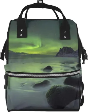 Fashion Diaper Bag Mummy Backpack Night Sky Mountain Nappy Bag Large Capacity Baby Care Bags For Mom Dad