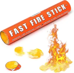 Fast Fire Stick - Survival Fire Starting Tinder, New Fat Rope Stick Version, Best Firestarter for Emergency, Survival, Campfire, Bushcraft, and Hiking - Waterproof & Non-Toxic (1 Stick)