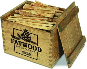 Fatwood Firestarter Wooden Crate, 12-Pounds
