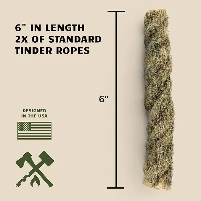 Ferro Rod Fire Starter Kit | Flint and Steel Striker| Waterproof Magnesium Farrow Rod Tool & Firestarter for Campfires (Jumbo Magnesium Rod & Ferro Rod w/Jumbo Tinder Rope)