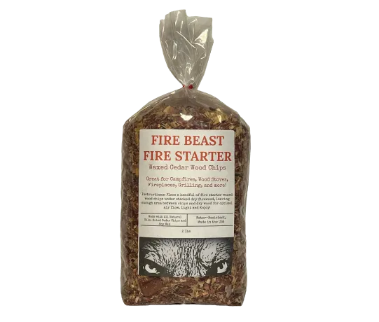 Fire Beast Fire Starter Waxed Cedar Wood Chips 2lbs