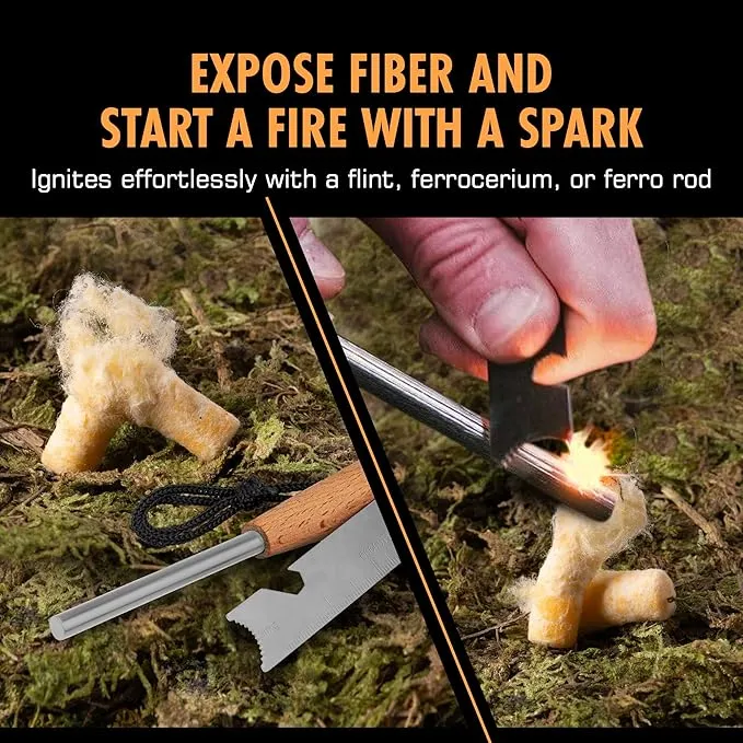Fireflame Fire Plugs Fire Starter - Quick Instant 100% Waterproof All-Purpose Indoor & Outdoor Firestarter Tinder Tabs, for Emergency Survival, Charcoal Grill - Odorless & Non-Toxic