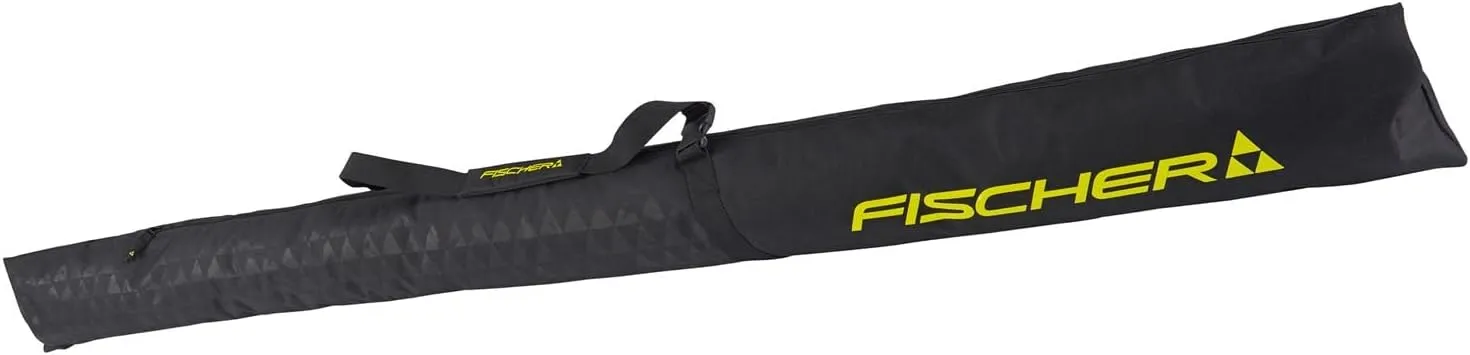 Fischer Skicase ECO XC Durable 210 cm Length Foldable 1 Pair Ski Carrying Bag with Double Zipper & Padded Handle Straps