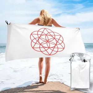 Flower of Life Sacred Geometry Beach Towel Quick Dry Sand Free Lightweight Large 31.5"x63" with Travel Bag - Vacation Essentials Bath Towel for Pool, Summer