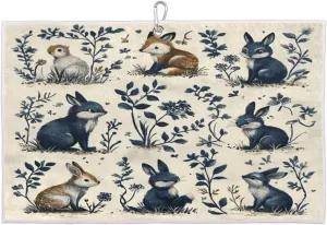 Flower Rabbit Vintage Golf Towel with Heavy Duty Carabiner Clip Quick Dry Ultra Absorbent Club Ball Cleaning Towel Golf Accessories for Men Women