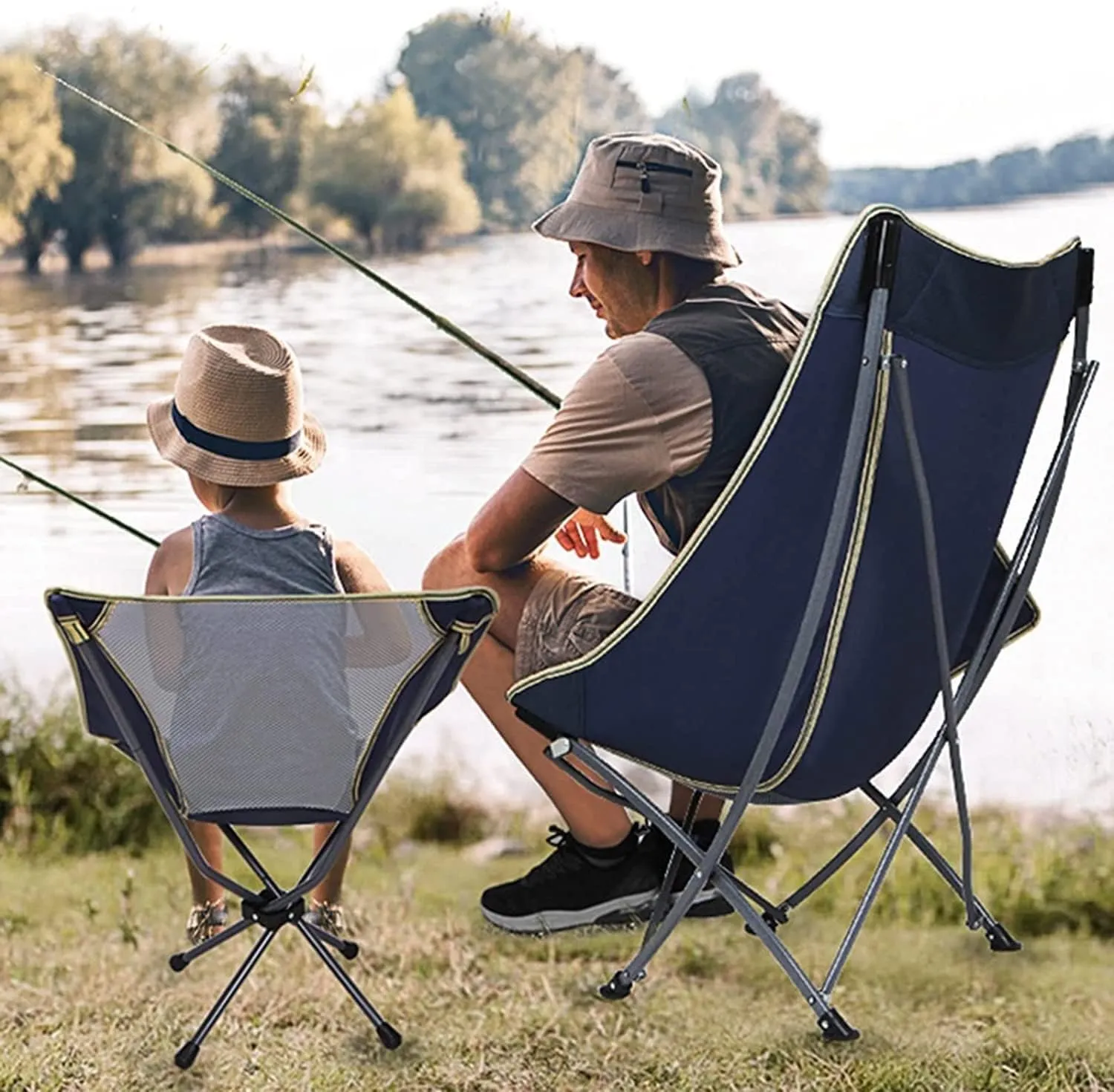 Folding Chairs Ultralight Folding Camping Chair with Backrest Leisure Beach Seat with Mesh External Hanging Bag Portable Backpack Chair Portable Camping Chair(Color:C)