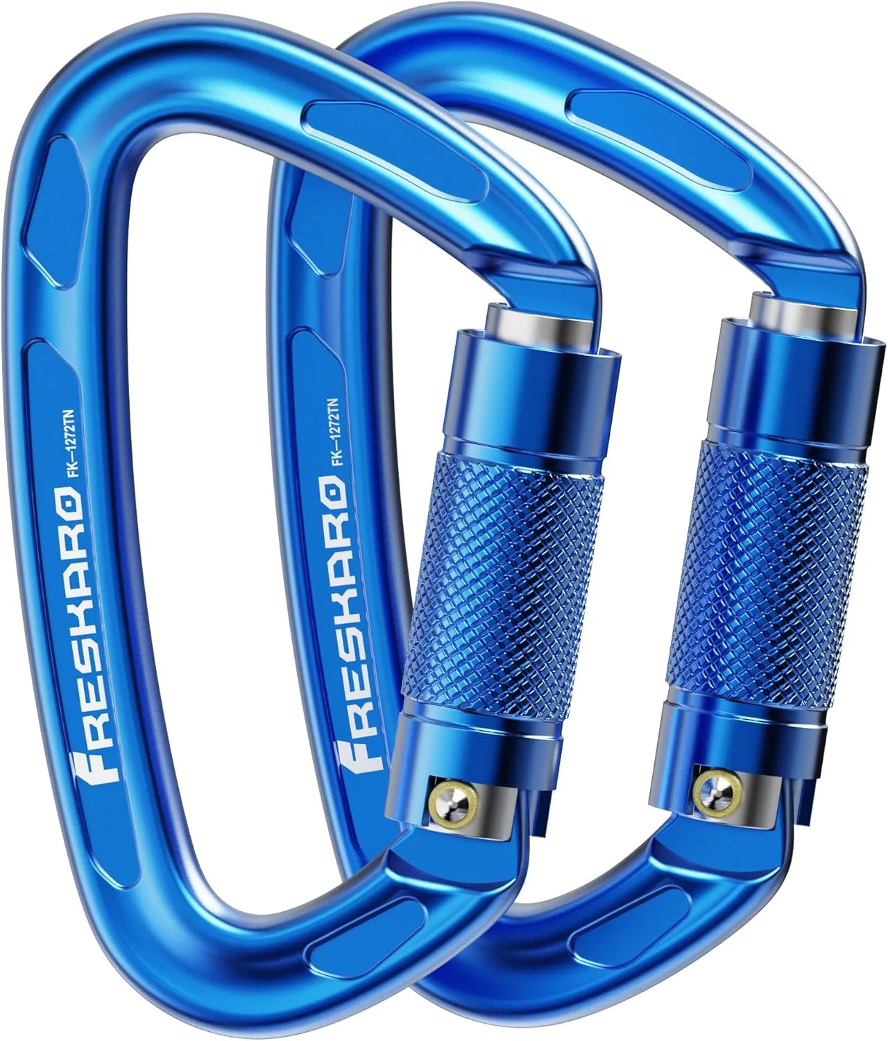 FresKaro 4inches 25kN-5621lbs Climbing Carabiners, UIAA CE Certified, Twist Auto Locking, Made of 7075 Aluminium, Lightweight, Rust Proof, for Mountaineering, Rappelling etc., Multi-Colors