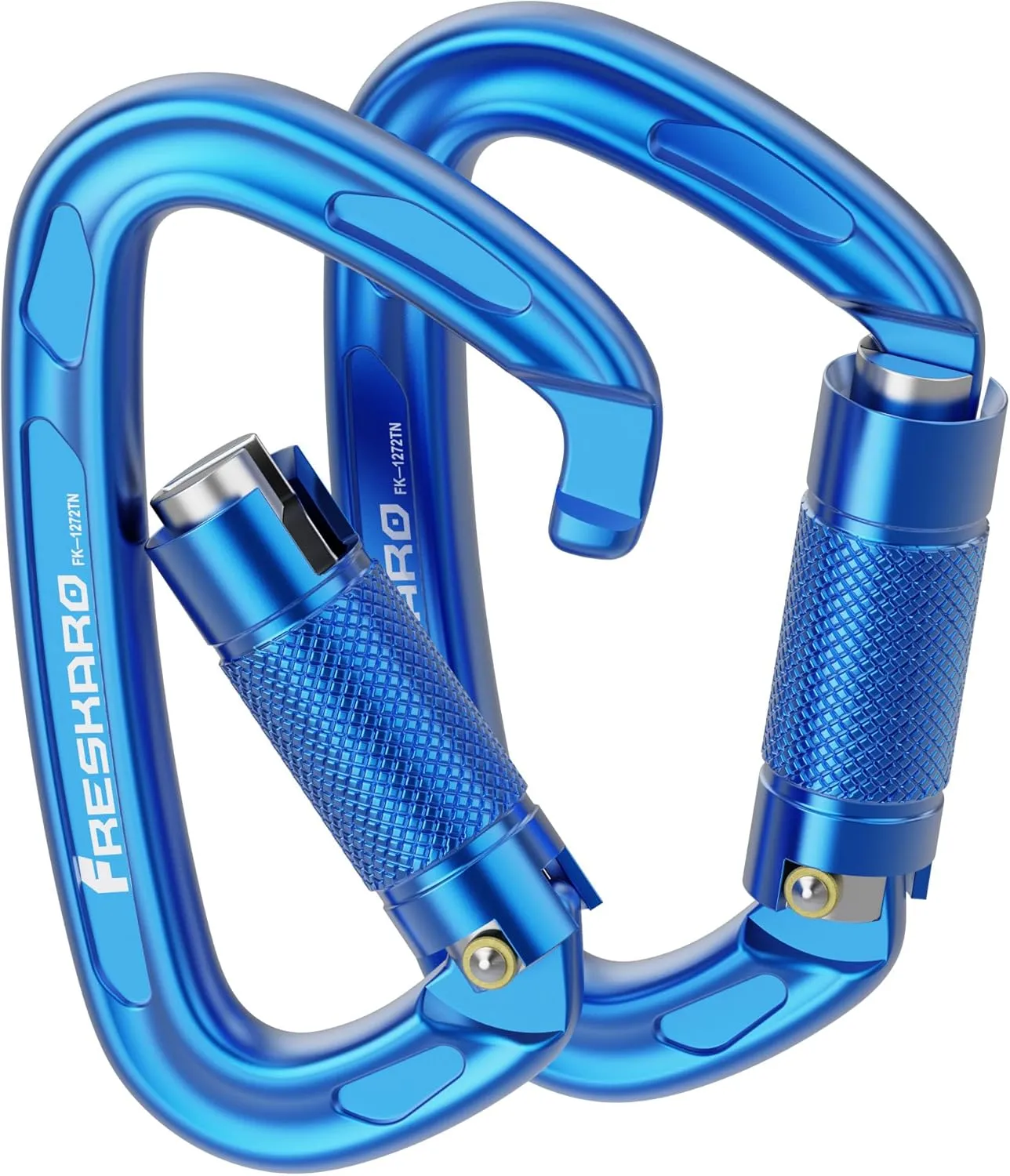 FresKaro 4inches 25kN-5621lbs Climbing Carabiners, UIAA CE Certified, Twist Auto Locking, Made of 7075 Aluminium, Lightweight, Rust Proof, for Mountaineering, Rappelling etc., Multi-Colors