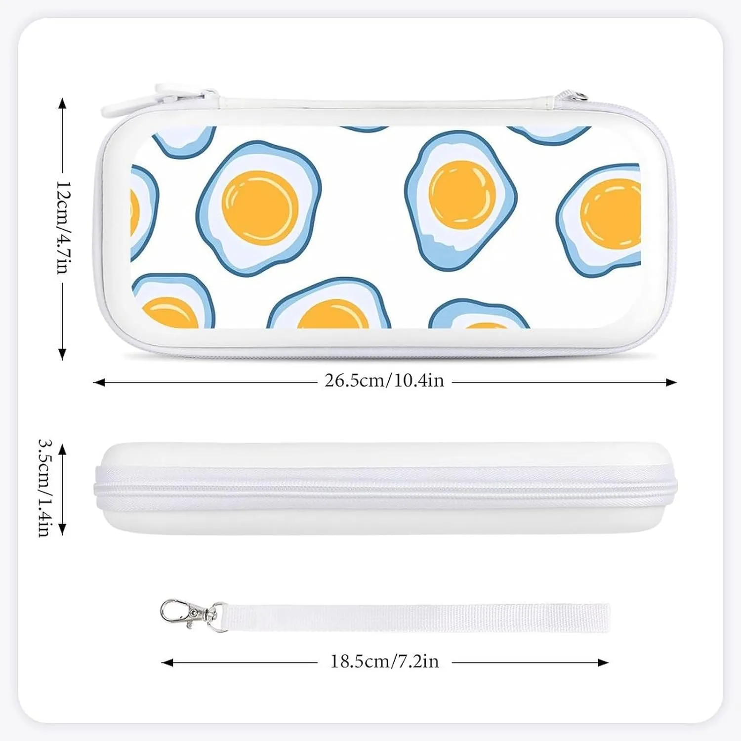 Fried Eggs Compatible with Switch Carrying Case Hard Travel Game Bag Pouch with 15 Games Accessories